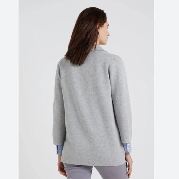 J.Crew Sophie Knit Sweater Gray Blazer Cardigan Classic Minimalist Size Medium - Picture 2 of 8